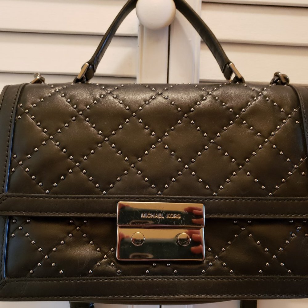Michael Kors quilted black leather crossbody bag